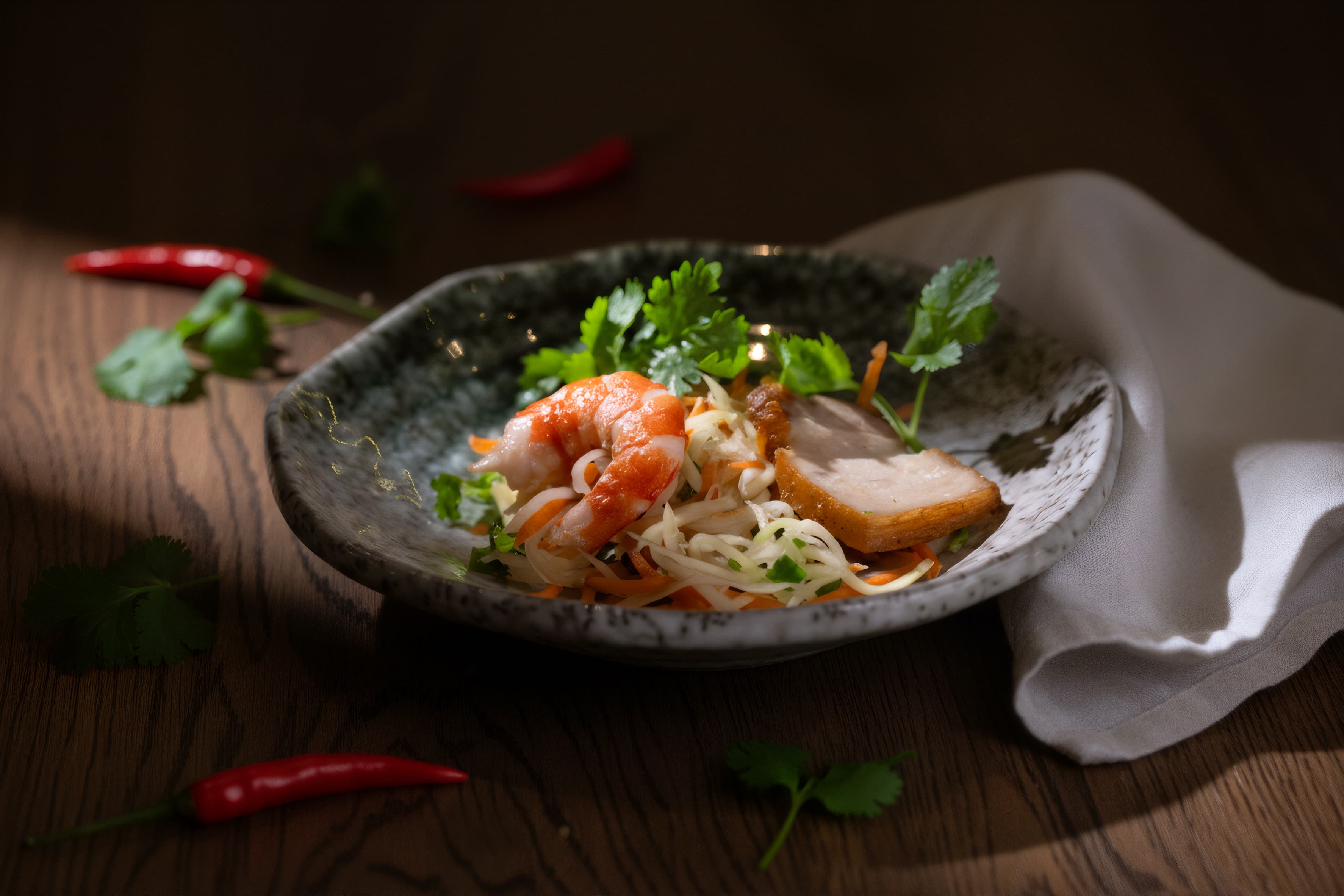 Green papaya salad with prawn, pork and fresh coriander